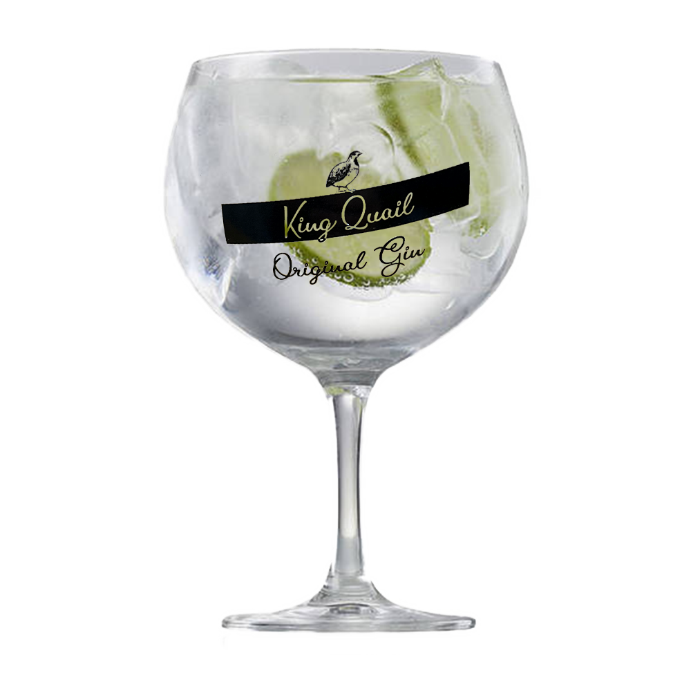 Cocktail Glas mit King Quail Logo