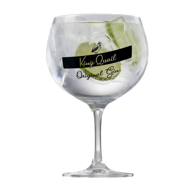 Cocktail Glas mit King Quail Logo