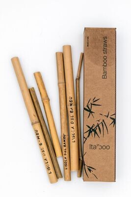Confezione da 5 cannucce di bambù
