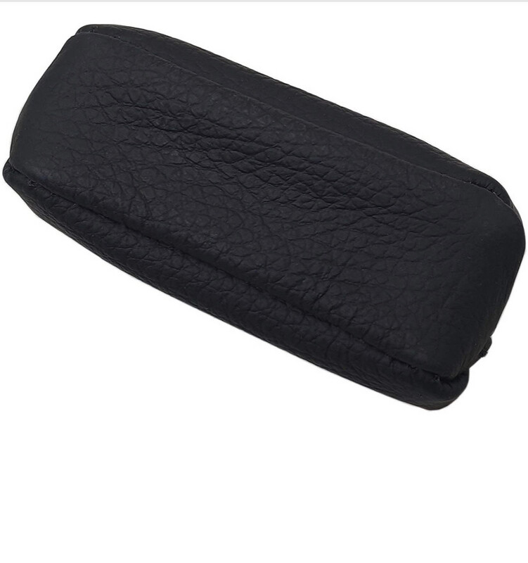Schlüsseltasche aus echtem Leder, schwarz
