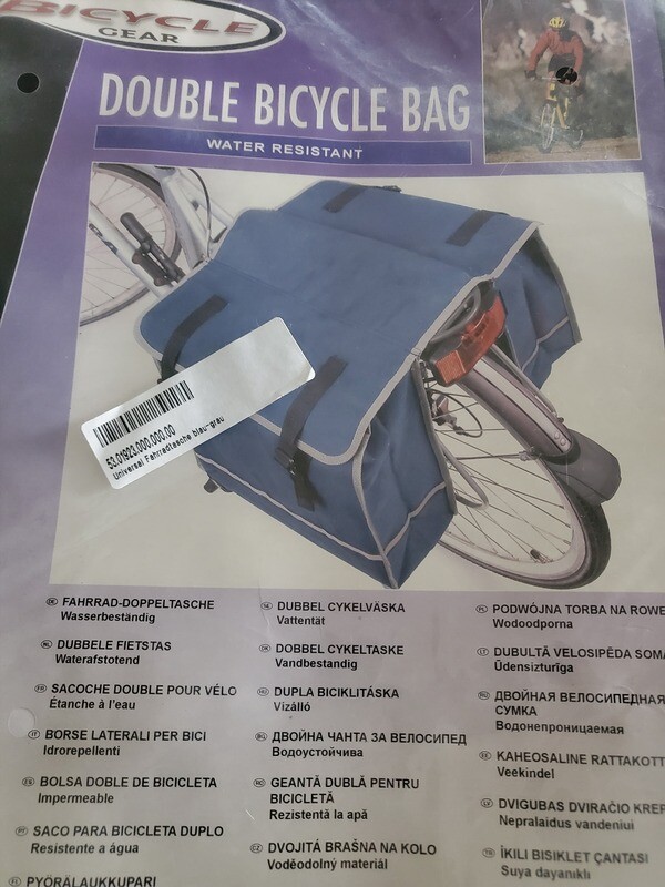 Universal Fahrrad-Doppeltasche, Wasserbeständig, blau-grau
