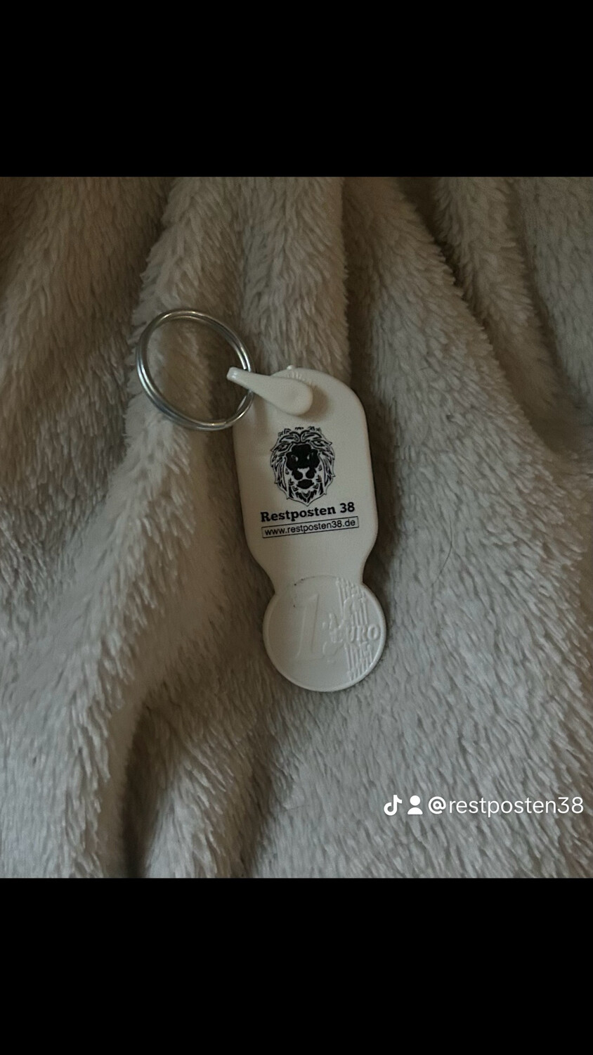 Einkaufswagenschlüssel mit Restposten38 Logo