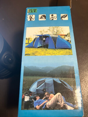 Kleine LED Campinglampe Handaufzug, schwarz 13cm