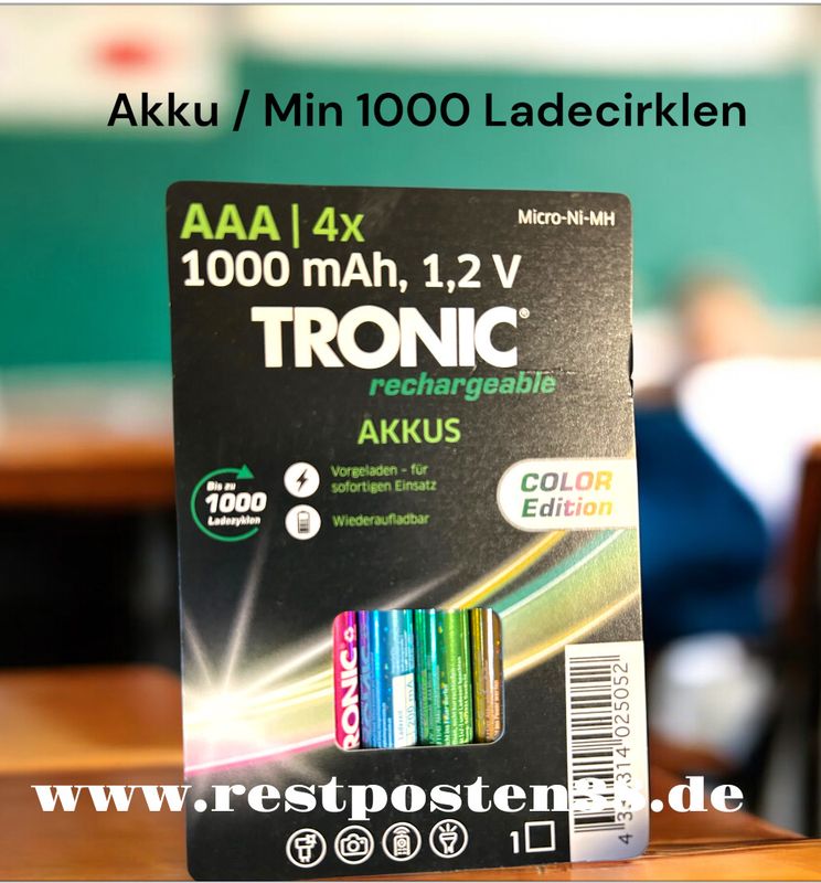 Tronic Akku AAA4 er Pack Glitzer