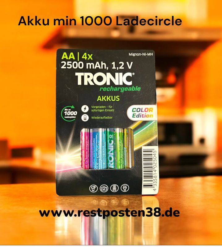 Tronic Akku AA 1000 Ladezyrklen Glitzer
