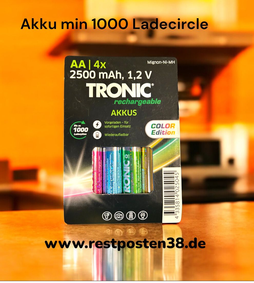 Tronic Akku AA 1000 Ladezyrklen Glitzer