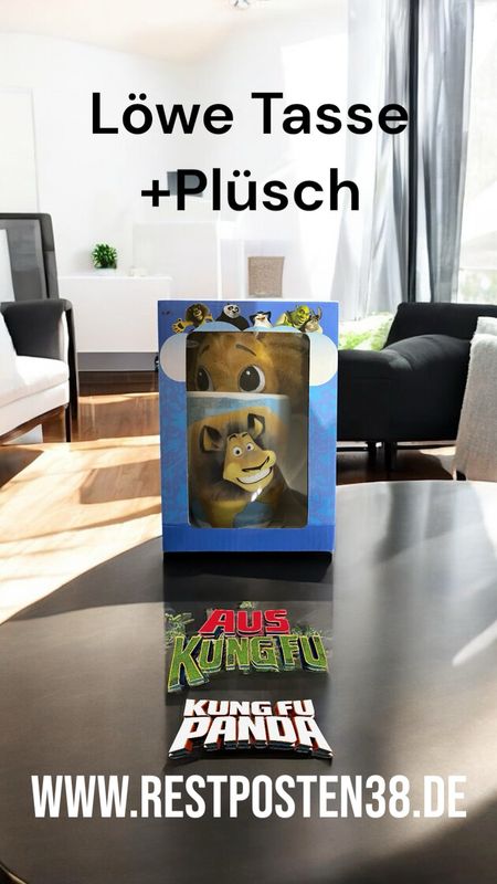 Kung Fu Panda - Tasse Löwe mit Plüschtier