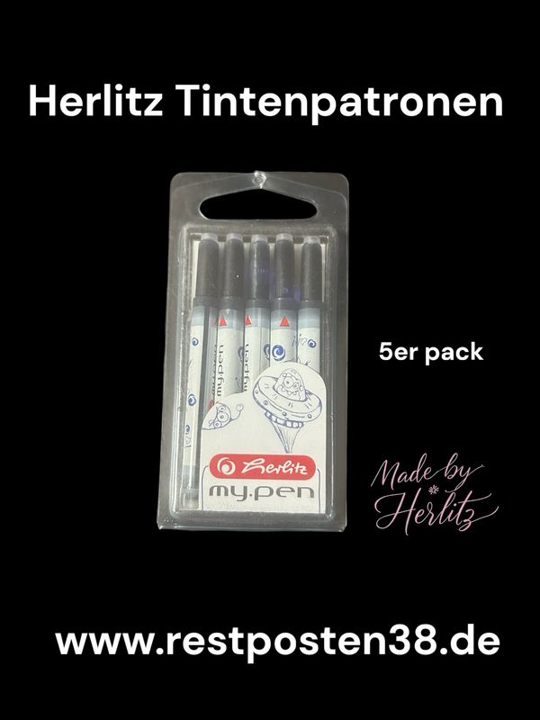 Herlitz Tinten Nachfüllpack 5 Stück, blau