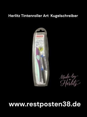 Herlitz my Pen Tintenkugelschreiber / Füller mit Rollball, Größe M, blau-blau schreibend