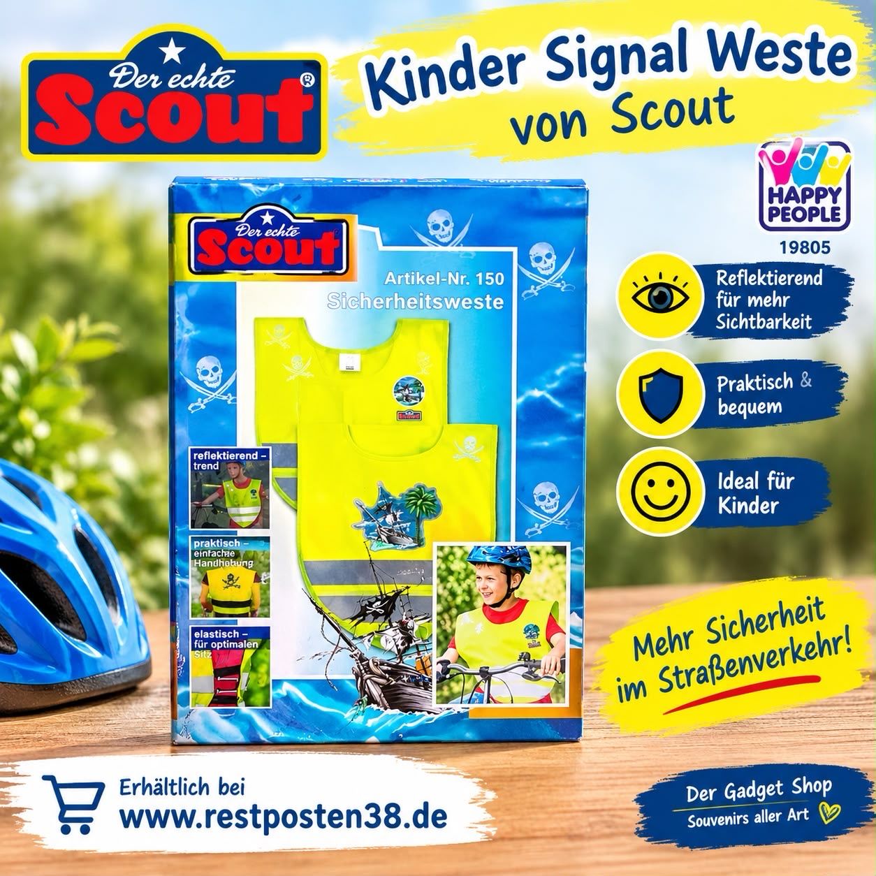 Scout Kinder-Sicherheitsweste, gelb /Gr.122 - 140