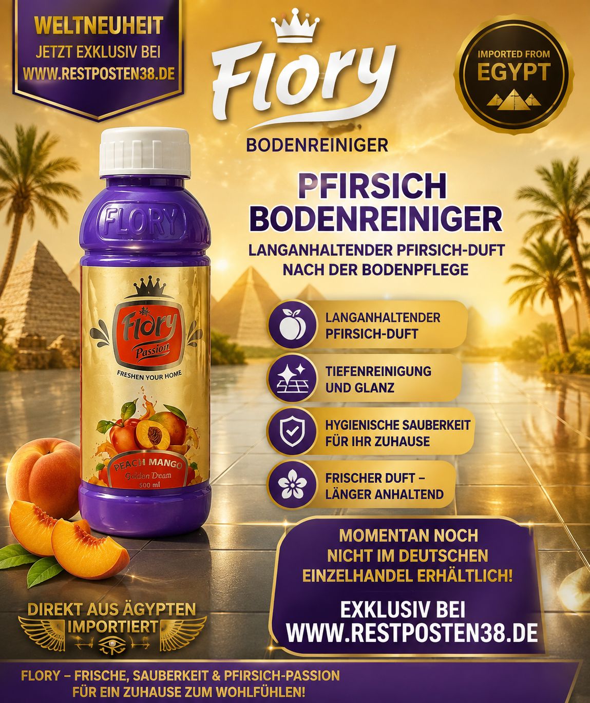 Flory Bodenwischpflege Pfirsich-Mango