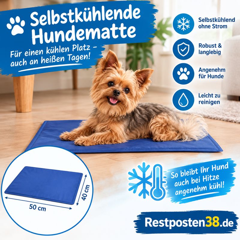 Haustier-Kühlmatte 40 x50 cm, blau