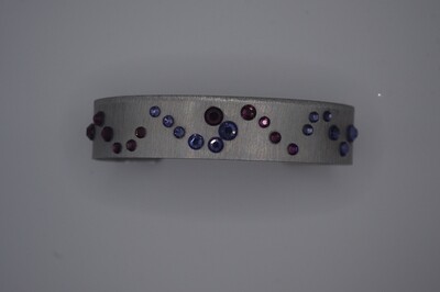 Purple Wave: Aluminum Bracelet with Purple Crystals