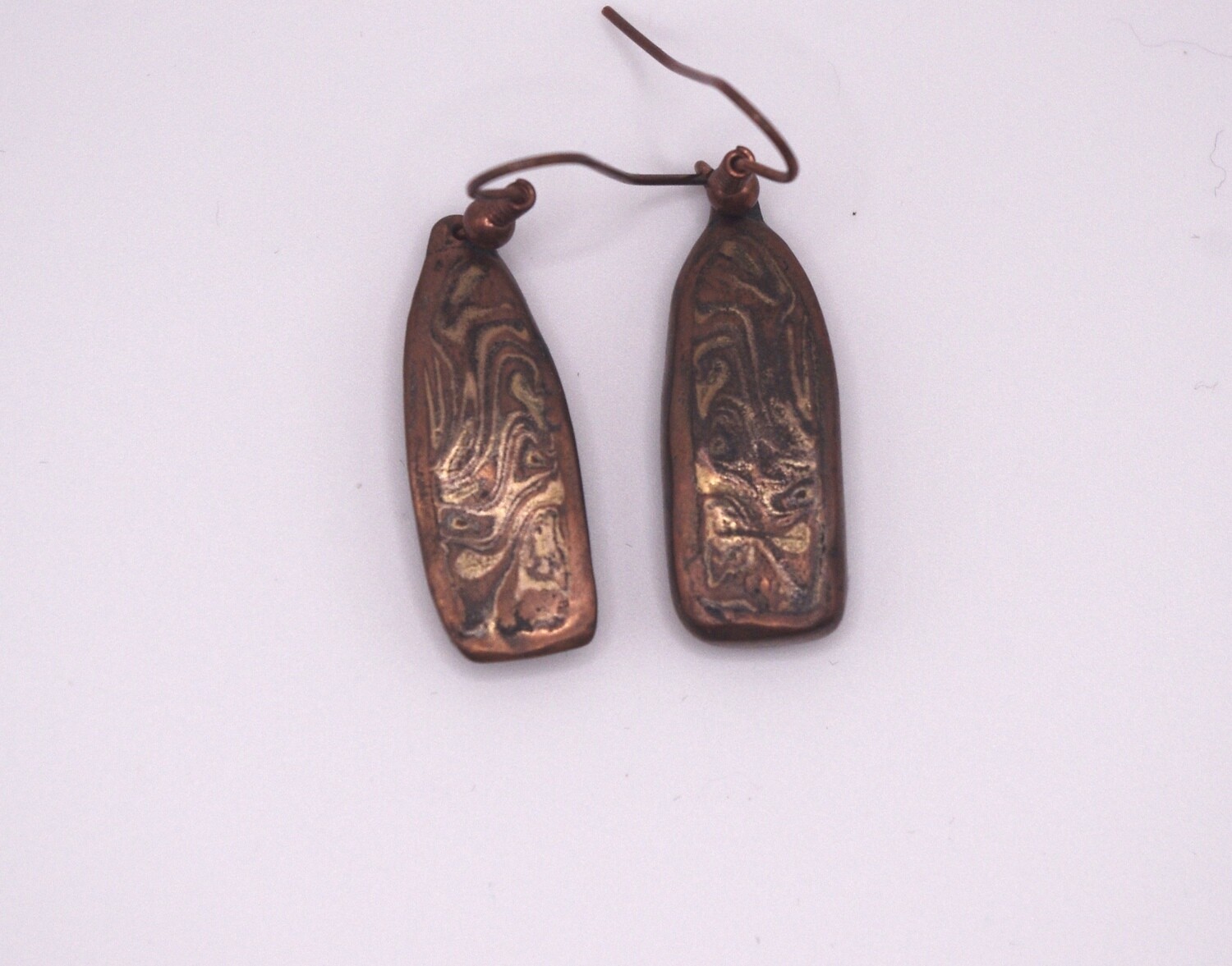 Mokume Copper Earrings