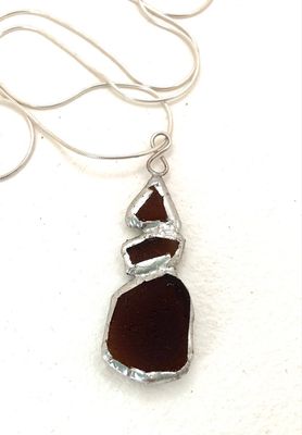 Ocean Breeze Stacked Sea Glass Pendant