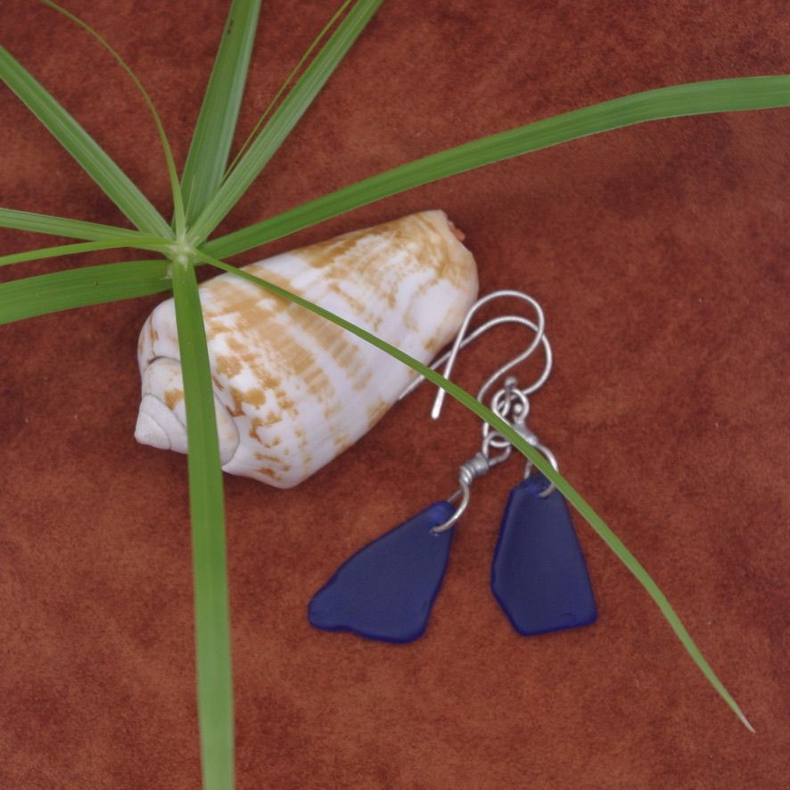 Sea Breeze Sea Glass and Silver Earrings