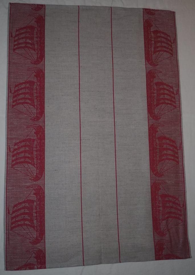 Viskestykke med vikingeskibe