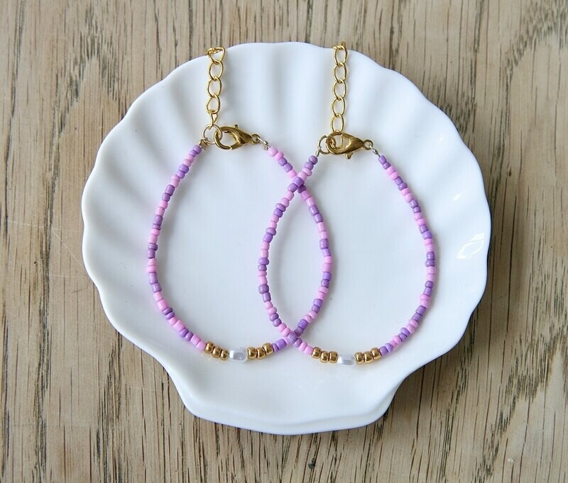 paars-roze parel armband
