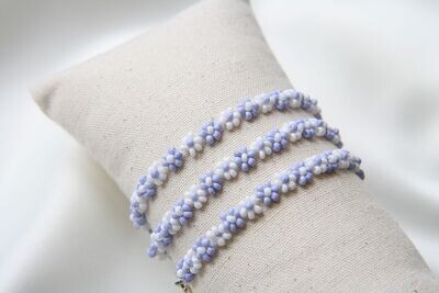 blauw-witte bloemen armband