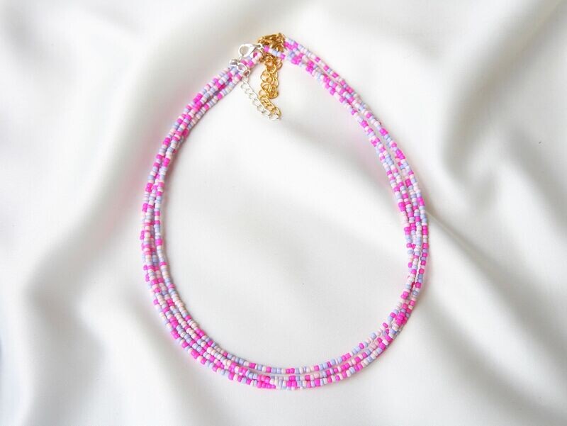 blauw-roze ketting
