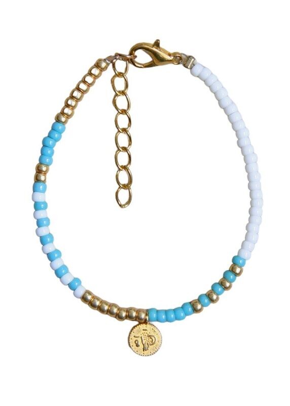 blauw-witte munt armband