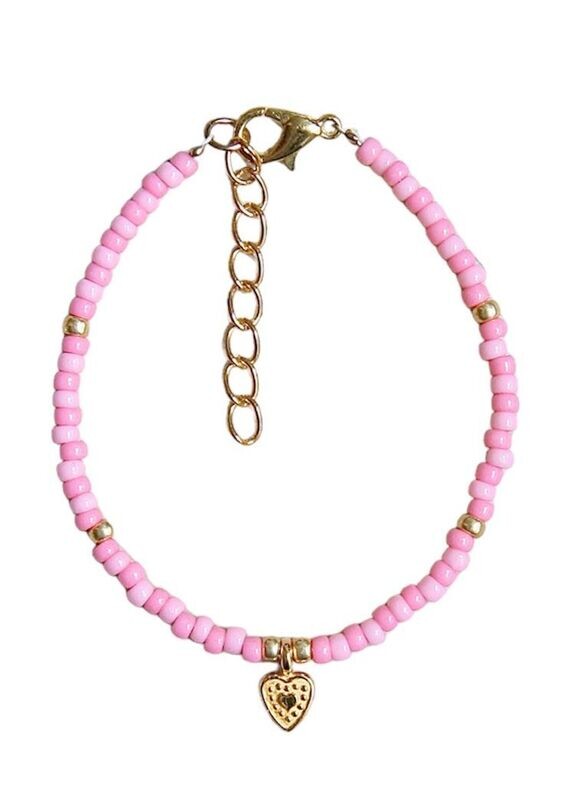roze hartje armband