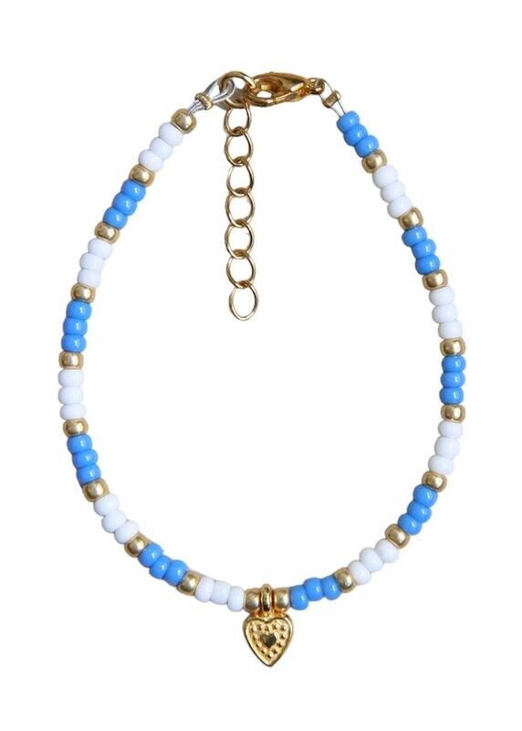 blauw-witte hartarmband