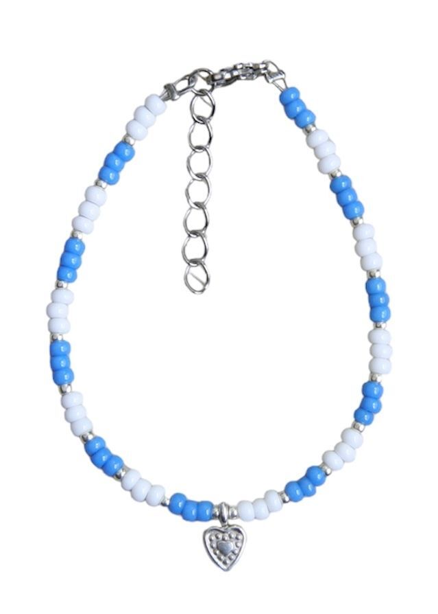 blauw-witte hartarmband
