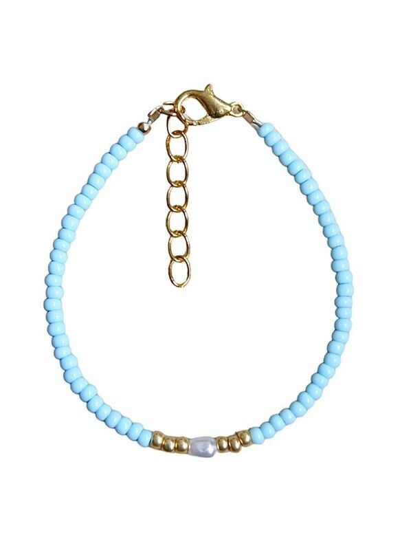 blauw-goud armband