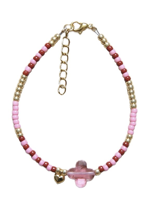 roze klaver armband