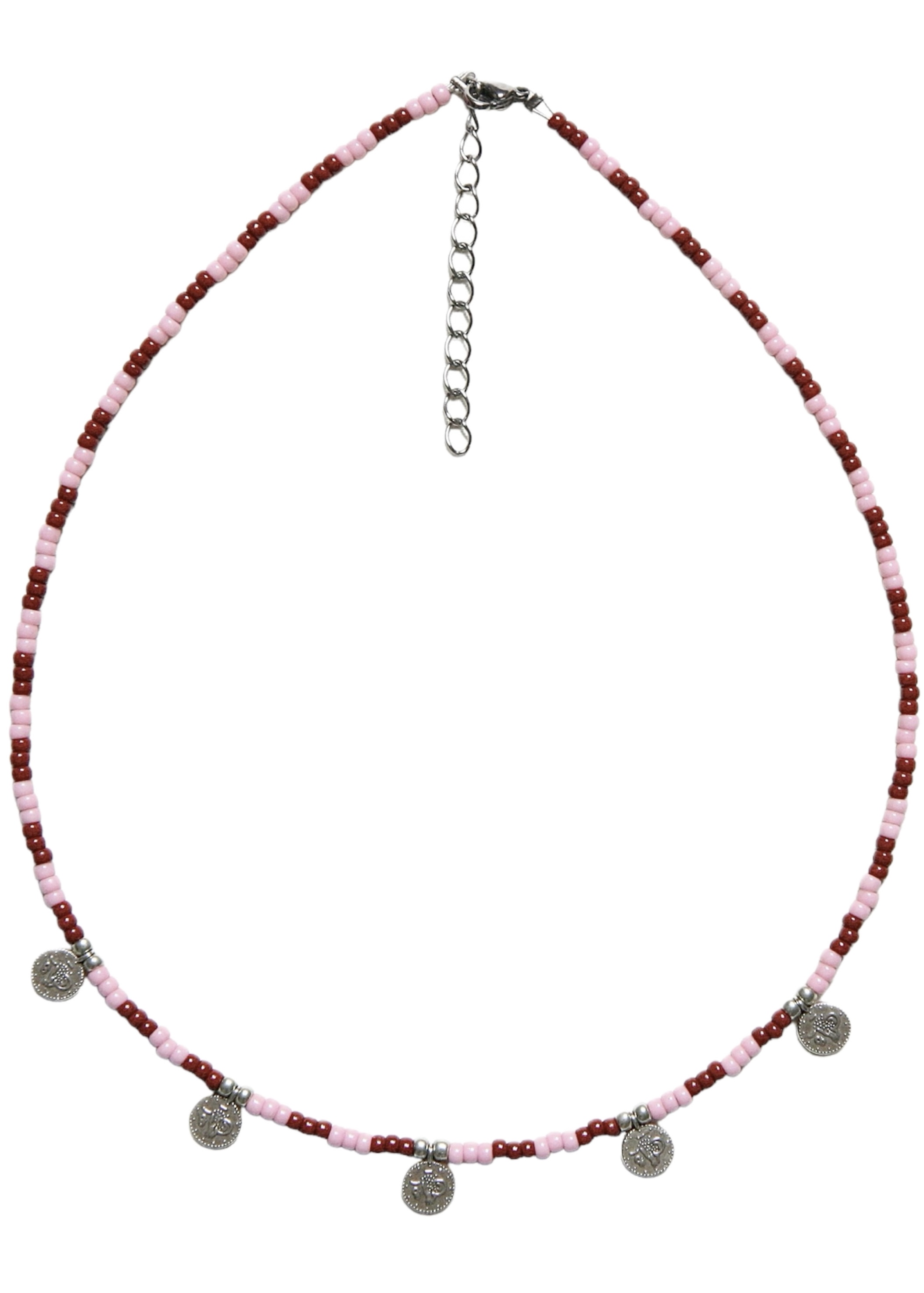 rood-roze muntjes ketting