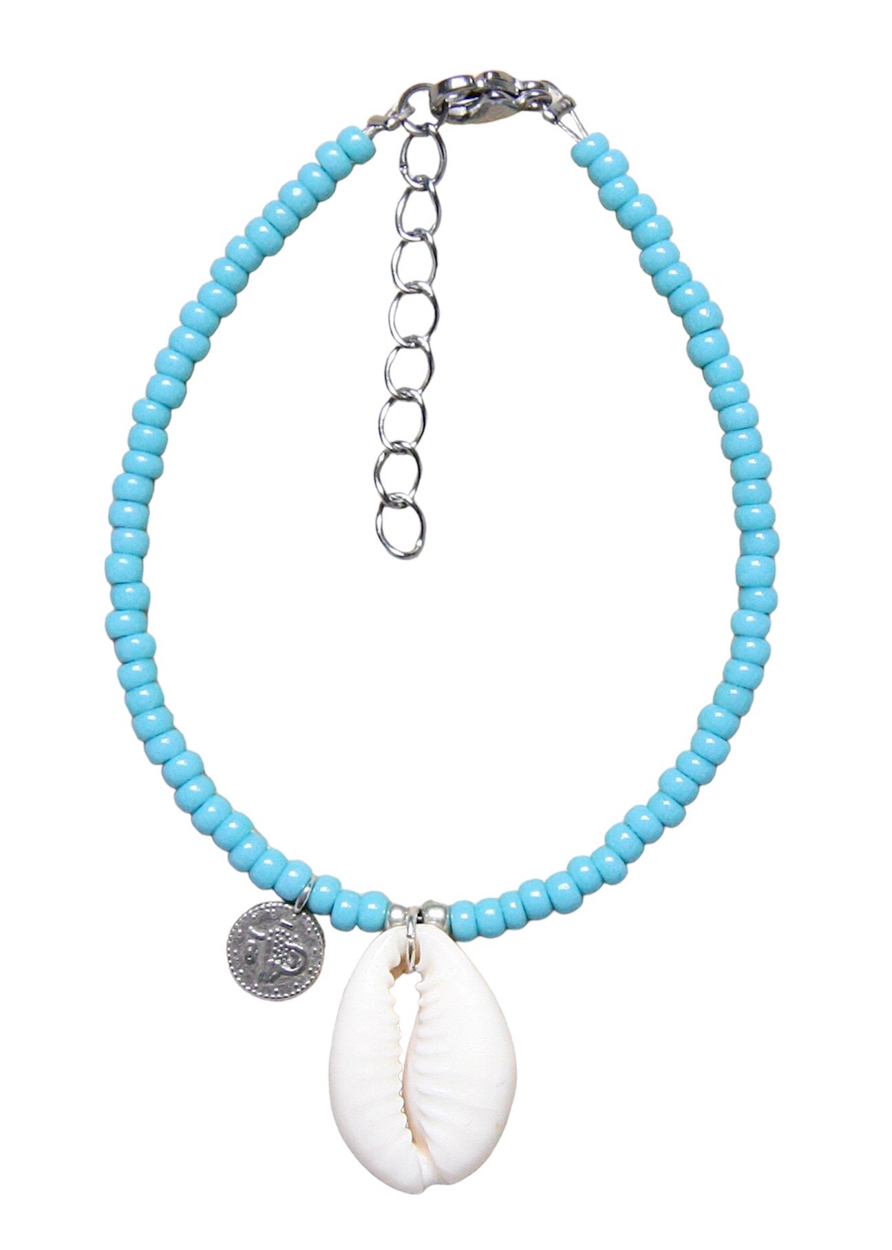 blauw schelp armbandje