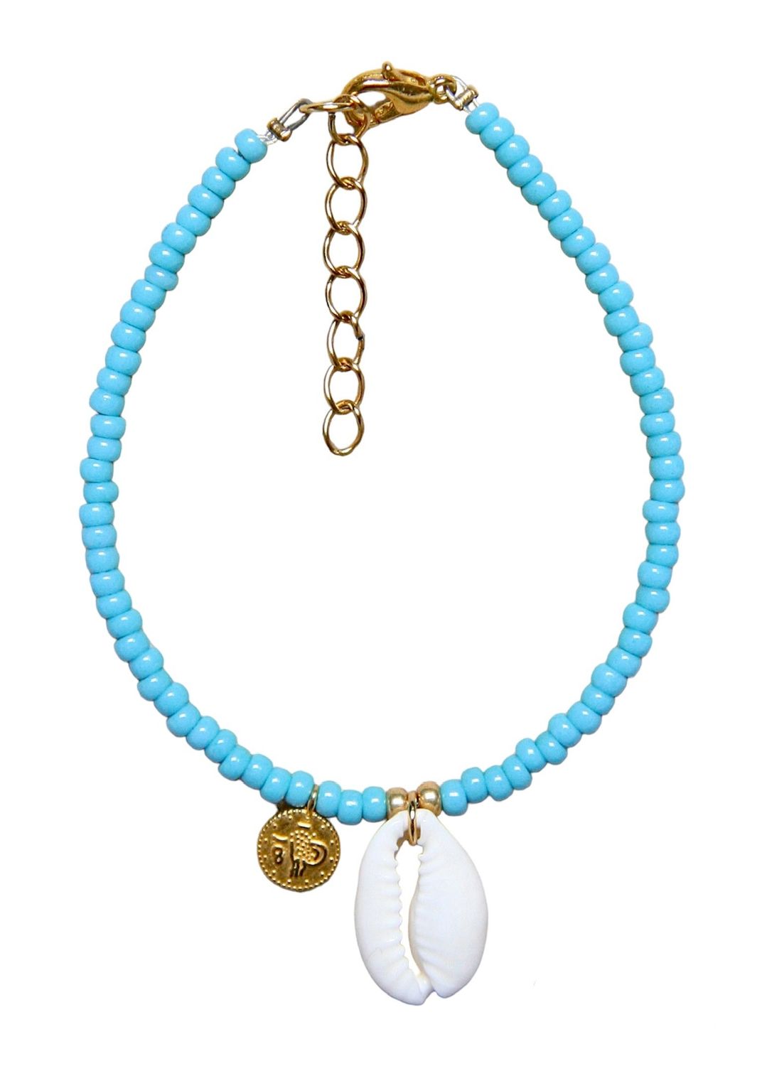 blauw schelp armbandje