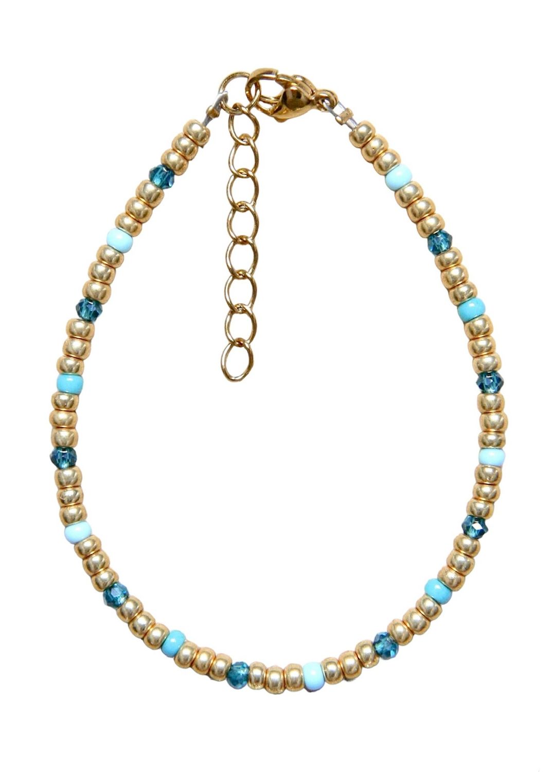 blauw-goud armbandje