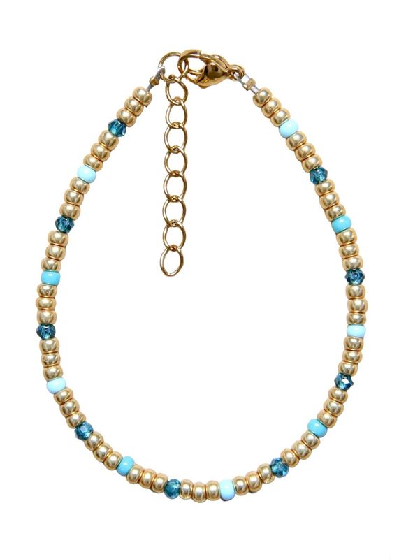 blauw-goud armbandje