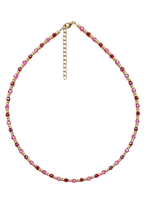 rood-roze-gouden ketting