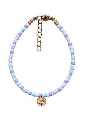 blauw-paars-witte munt armband