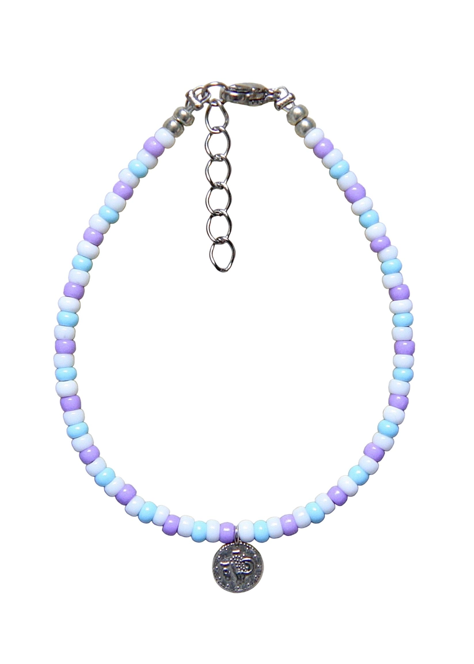 blauw-paars-witte munt armband