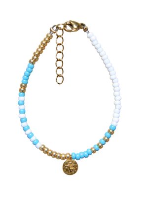 blauw-witte munt armband