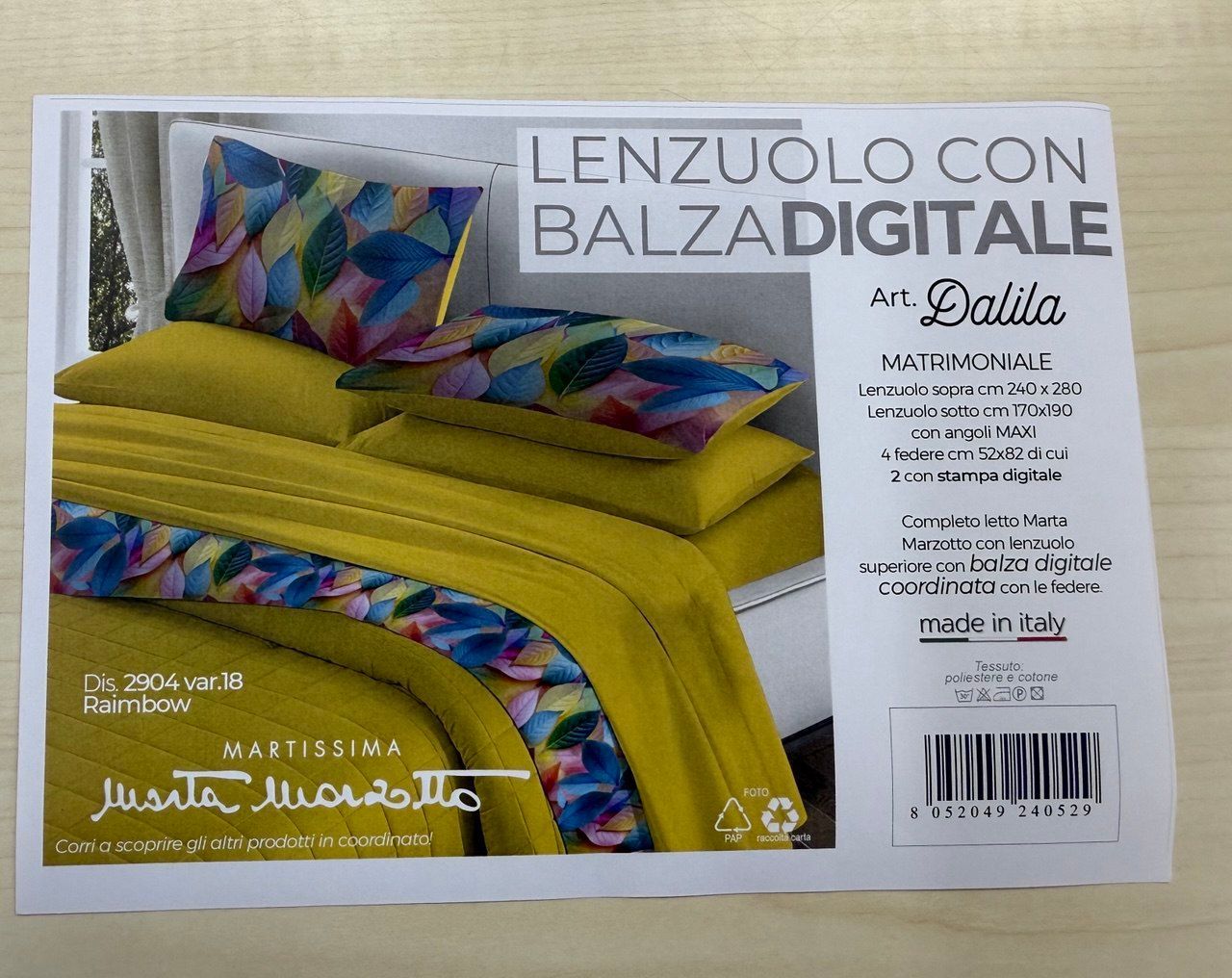 LENZUOLA MATRIMONIALE MARTA MARZOTTO RAIMBOW