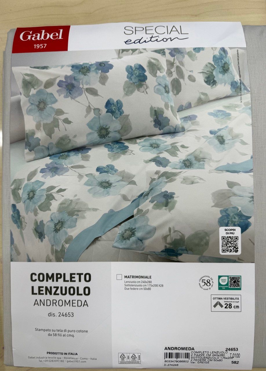 COMPLETO MATRIMONIALE LENZUOLA ANDROMEDA GABEL