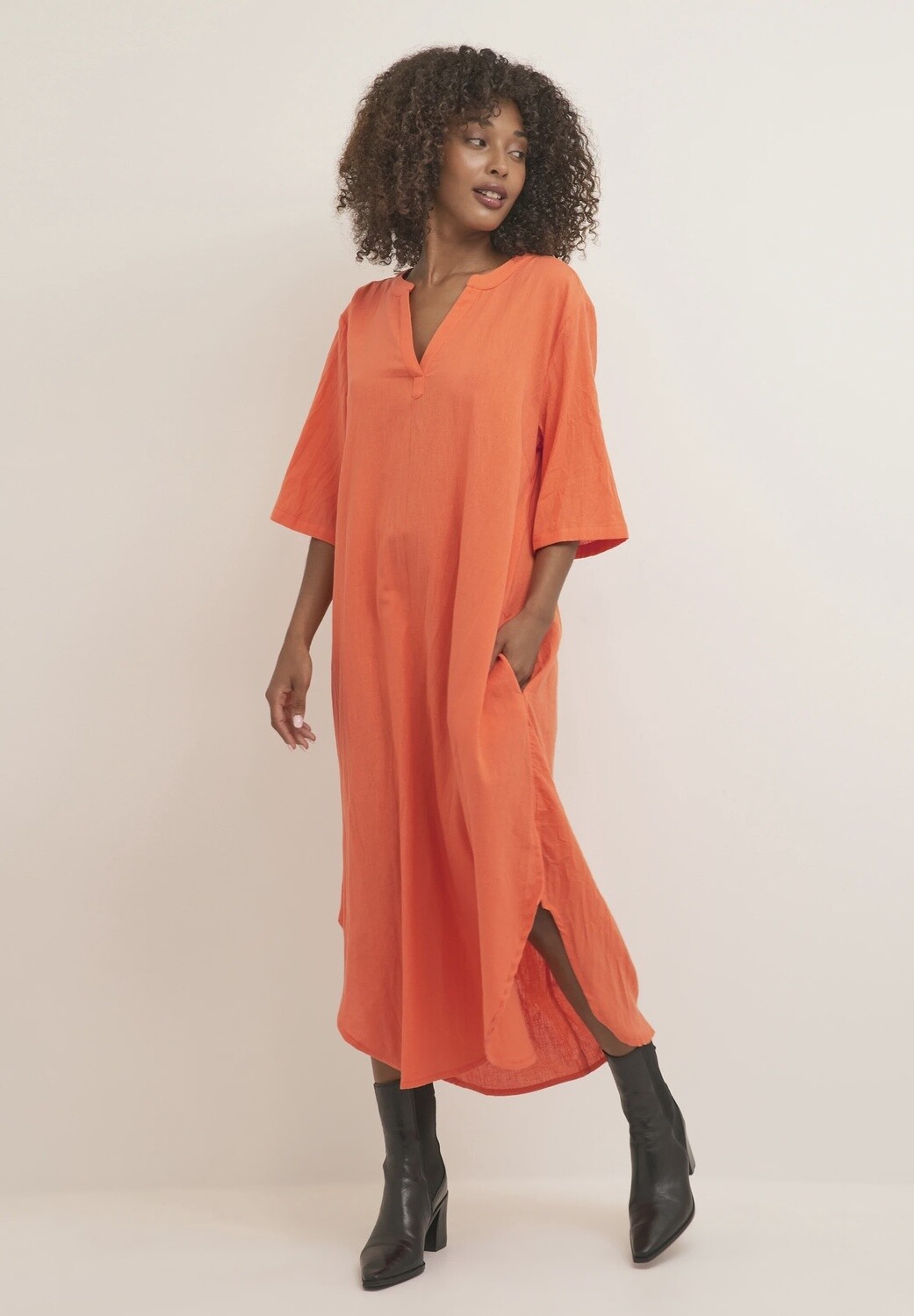 KAmajse Kaftan, Colour: Vermillion Orange, Size: 34