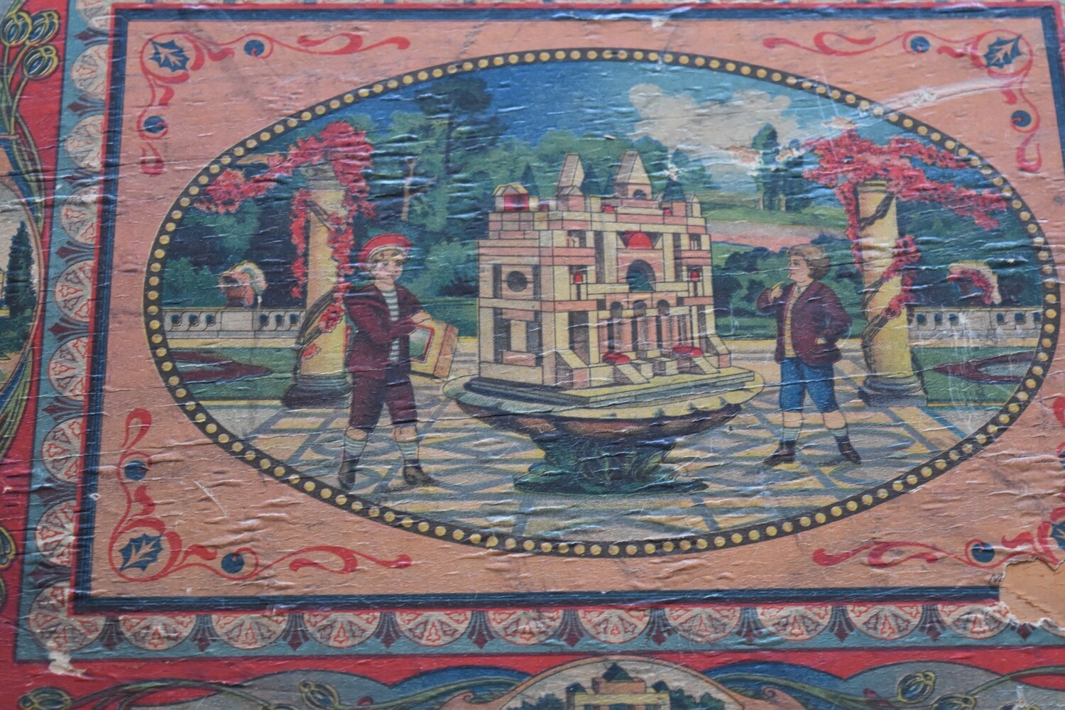 Jeu de construction en bois circa 1910
