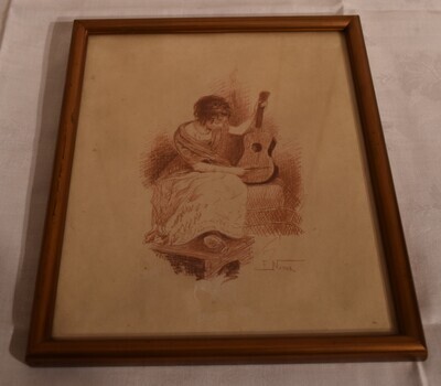 JEUNE FEMME ET SA GUITARE