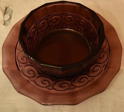 ENSEMBLE ASSIETTE ET COUPE ROSETTE