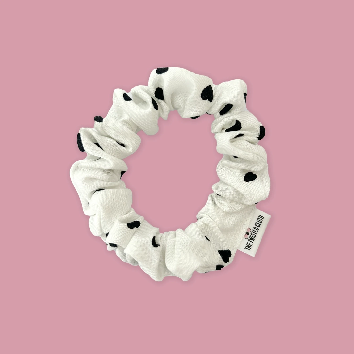 Black Hearts Skinny Scrunchie