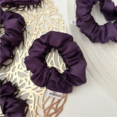 Cadbury Purple Small Satin Scrunchie