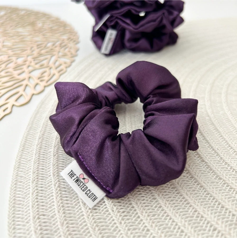 Cadbury Purple Small Satin Scrunchie