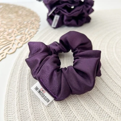 Cadbury Purple Small Satin Scrunchie