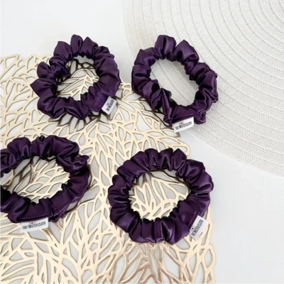 Cadbury Purple Satin Skinny Scrunchie